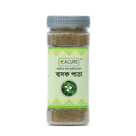 Acure Basak Powder - Pure Organic Adhatoda Vasica Powder for Cough and Respiratory Health | বাসক পাতা গুঁড়া
