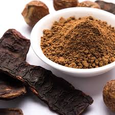 Shikakai Powder in White Bowl with Dried Pods - Ayurvedic Hair Care | বাটিতে শিকাকাই গুঁড়া ও শুঁটি